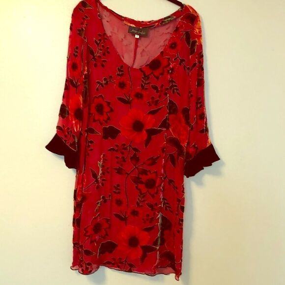 VINTAGE Silk  Velvet Victorian Dress - Picture 2 of 5